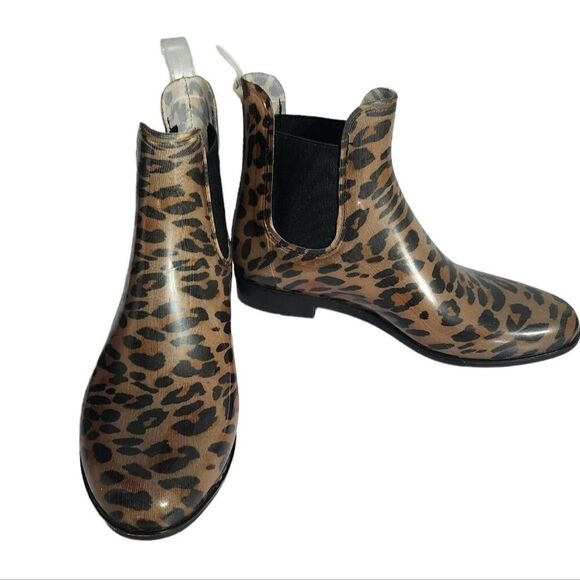 Aldo Acimovic Chelsea Waterproof Leopard Print Ankle Rain Boot Size 8 - Picture 4 of 8
